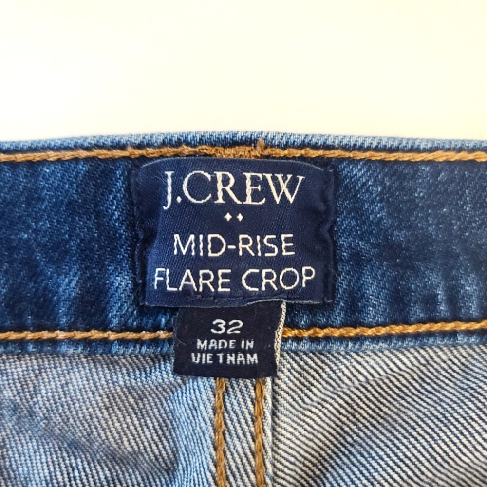 J. Crew Mid-Rise Flare Cropped Jeans Button Front - Picture 7 of 12